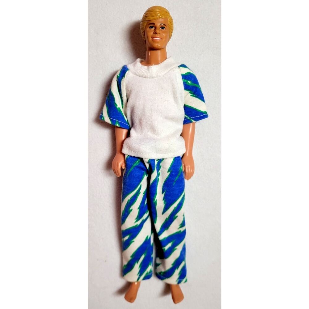 Vintage Ken Doll 1983 Mattel Blonde Molded Hair Malaysia Dressed Outfit 12"